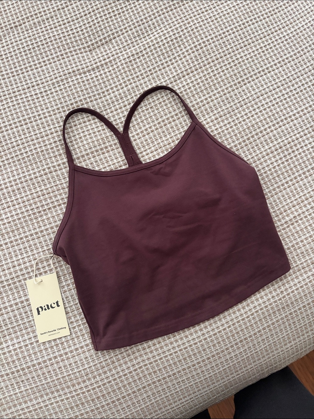 NWT Rare Pact Plum Organic On the Go-To Shelf Bra Tank
